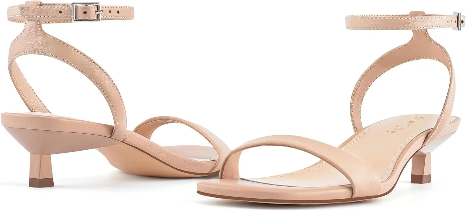 Toe Dress Party Shoes Women Kitten Heel Sandals Ankle Strap Heeled Sandals Square lightweight permission gun insulate uneven unaware Open 
