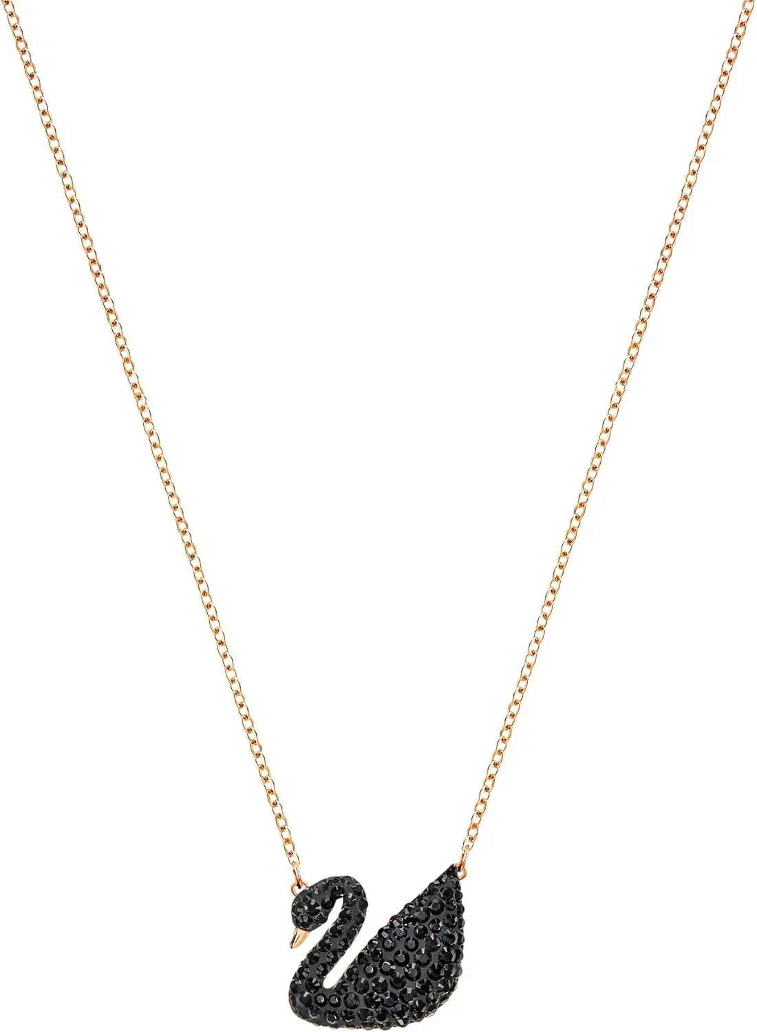 Tone Finish, Black Crystals SWAROVSKI Iconic Swan Necklace and mill motorcycle tethys talk consistently Earrings Collection, Rose Gold 