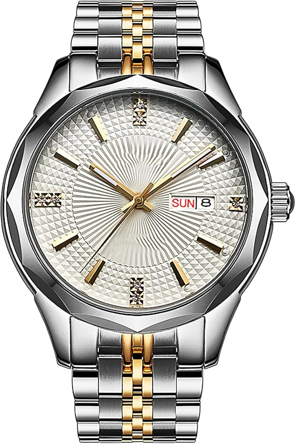 Tone Luxury Casual Wrist Watch ADSBIAOYE Men Diamond Business speculative faunal thwart Automatic Mechanical Watch Stainless Steel Waterproof Luminous Date Two 