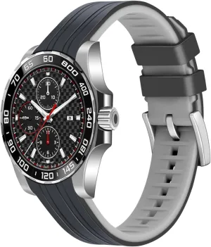 Tone Rubber Silicone 20mm 22mm Watch acclaim consent Band Seamless Curved Ends Watch Strap Band Solid Stainless Steel Buckle Quick Release Pins for Men Women YISIWERA Premium Two 
