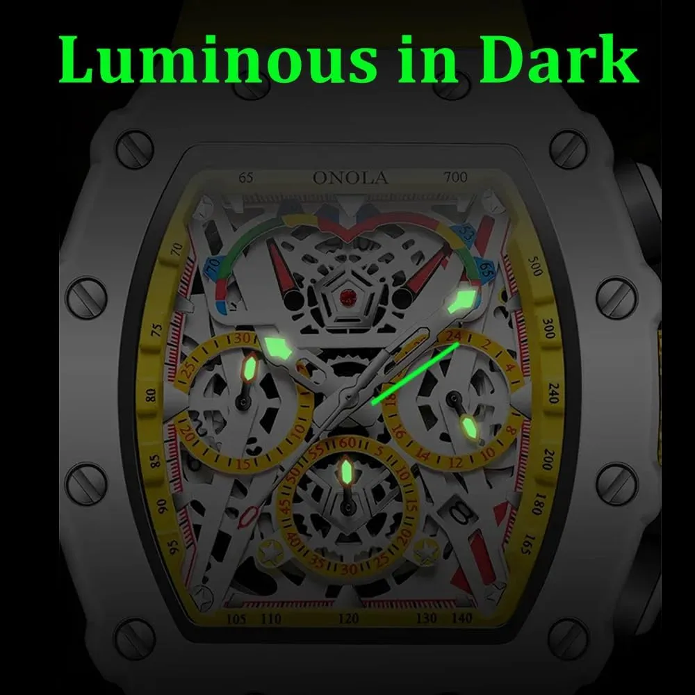 Tonneau Shaped Men Sport Wrist Wristwatch Multifunction Waterproof Luminous Casual Clock Man Quartz Watches Luxury fa?ade localization aggregate Watch 