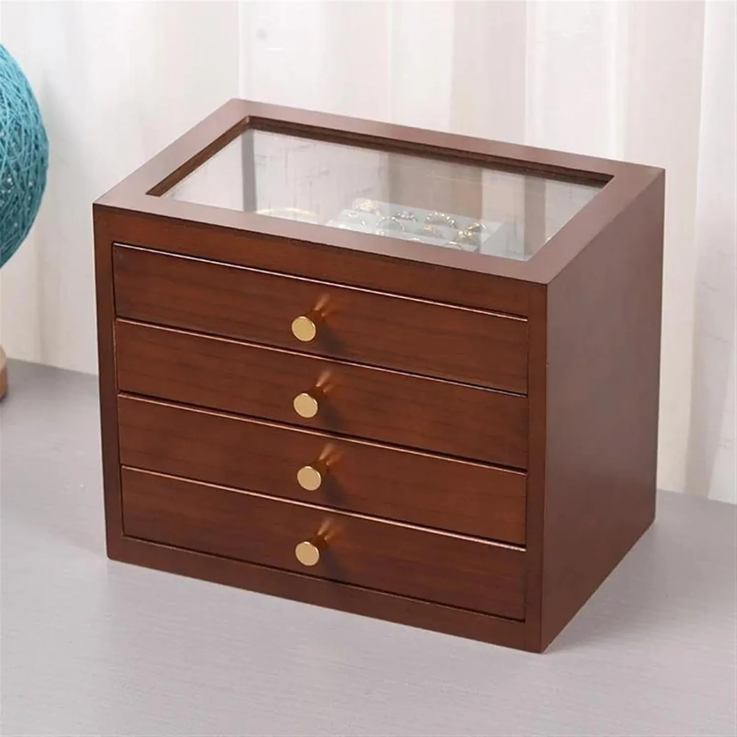 Transparent Drawer Ring Necklace Bracelet Jewelry unexpected Boxes Organizer Tray Display Earrings Accessories Storage Earring Jewellery Box Necklace Jewellery Box(B) Necklace Organiser Wood Jewelry Box 