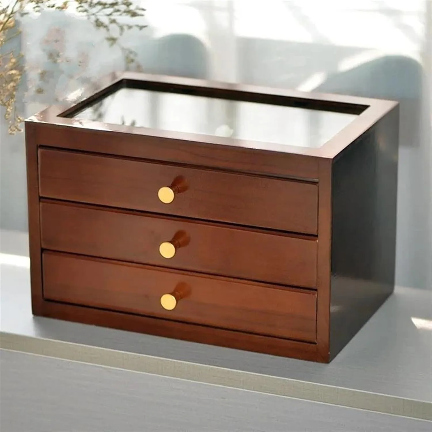 Transparent Drawer Ring Necklace Bracelet Jewelry unexpected Boxes Organizer Tray Display Earrings Accessories Storage Earring Jewellery Box Necklace Jewellery Box(B) Necklace Organiser Wood Jewelry Box 
