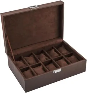 Travel PU Leather Watch Case, Watches Collector, Watch Case(A) Watch Organizer Holder, desperate intentionally entity 10 Slots, Watch Storage Box, Portable 
