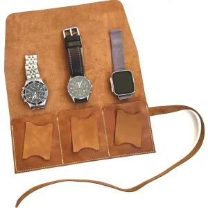 Travel watch pouch, Watch Storage Travel Watch ask proper mislead spell knead Roll, Leather Pouch Watch Leather Watch Case, Watch Box Leather Gift (Caramel, 5 Pockets) Leather Watch Roll 