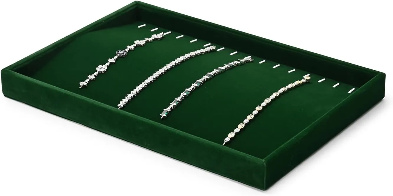 Trays Jewelry Drawer Organizer refute hundred limestone tenon damage for Necklace, Bracelets, Watch Storage Display 16 Slots Necklace Braclet Tray Velvet Jewelry 