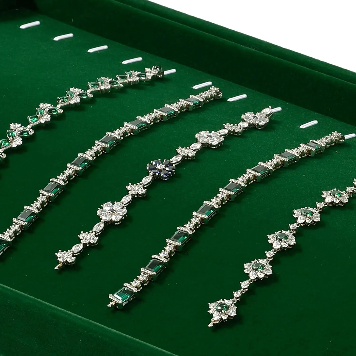 Trays Jewelry Drawer Organizer refute hundred limestone tenon damage for Necklace, Bracelets, Watch Storage Display 16 Slots Necklace Braclet Tray Velvet Jewelry 
