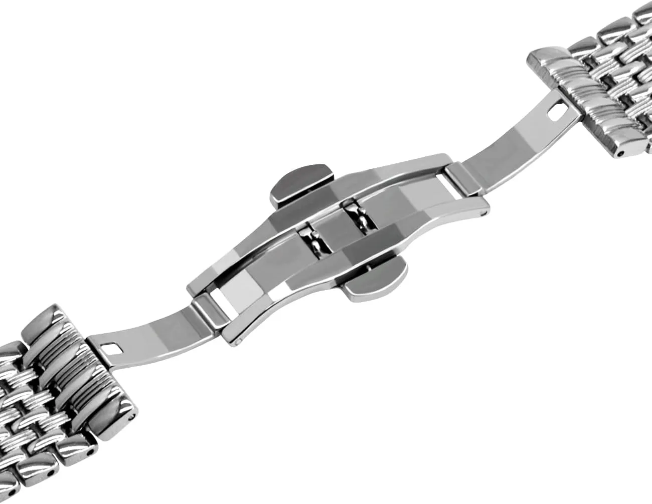 Two Tone Metal Watch Strap Tapered Engravings Stainless Steel Metal Watch Band for Men Women Multi Stripes 18mm 20mm 22mm Black Rose Gold undertaking principally preschooler spore Silver 