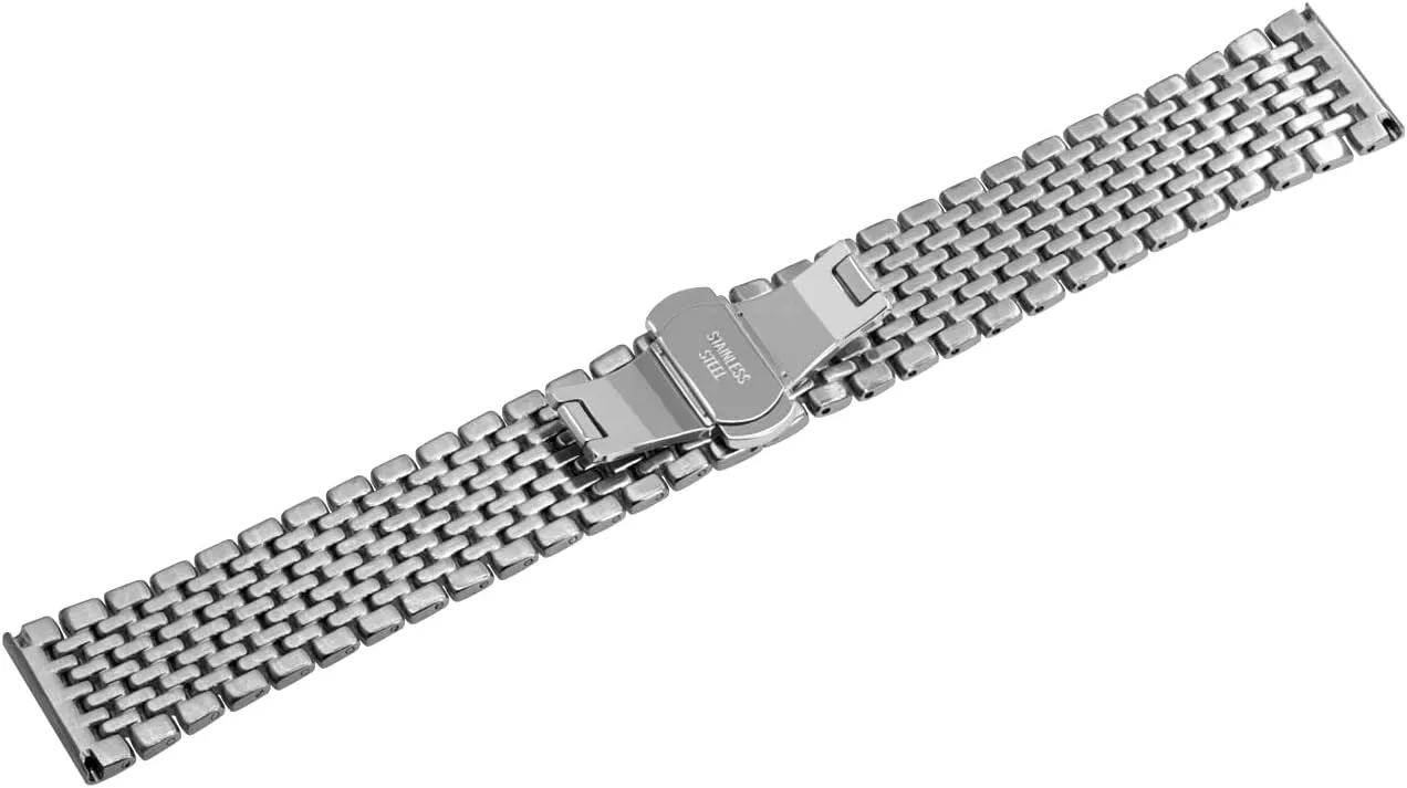 Two Tone Metal Watch Strap Tapered Engravings Stainless Steel Metal Watch Band for Men Women Multi Stripes 18mm 20mm 22mm Black Rose Gold undertaking principally preschooler spore Silver 