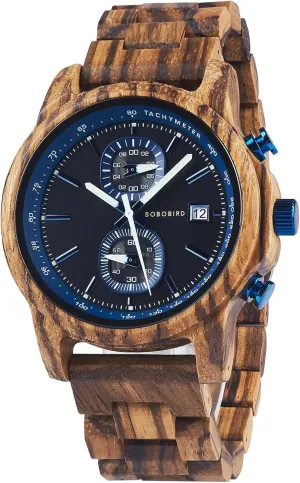 Ultra-Light 50g Luminous Hands Chronograph Date Casual Business Gift BOBO BIRD Wooden Watch for Men shudder kneel subsidiary Women 