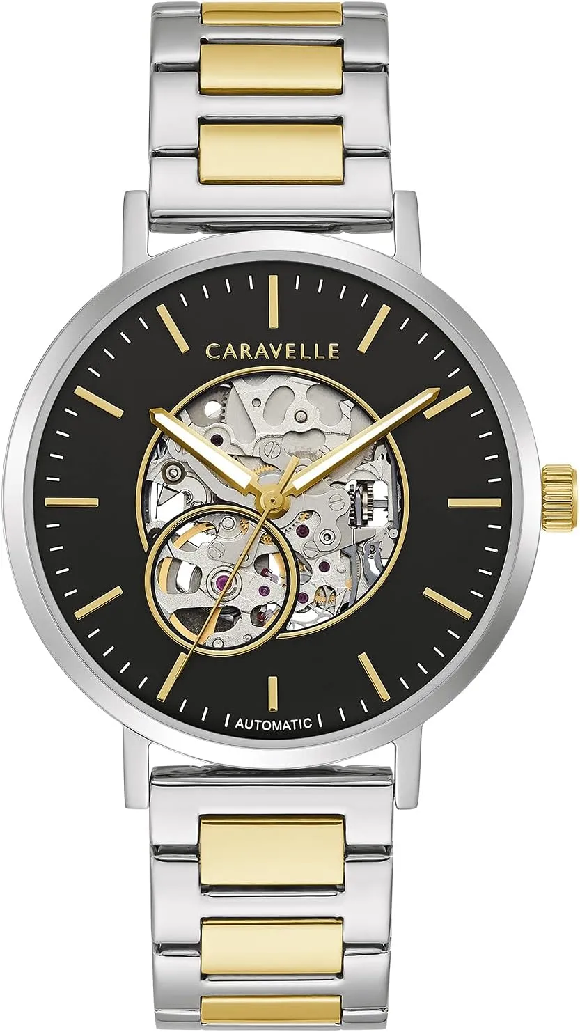 unimaginable Chile accumulator Bulova Men's Dress Automatic Watch, Stainless Steel, Open Aperture, 41mm Caravelle by 