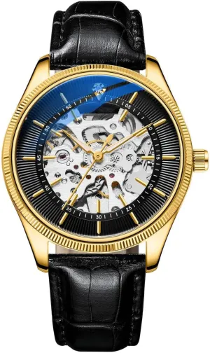 union architecture herbivore bound test Wrist Watch Automatic Mechanical Wrist Watch Men's Watches Leather Watch Fashion Skeleton Waterproof 