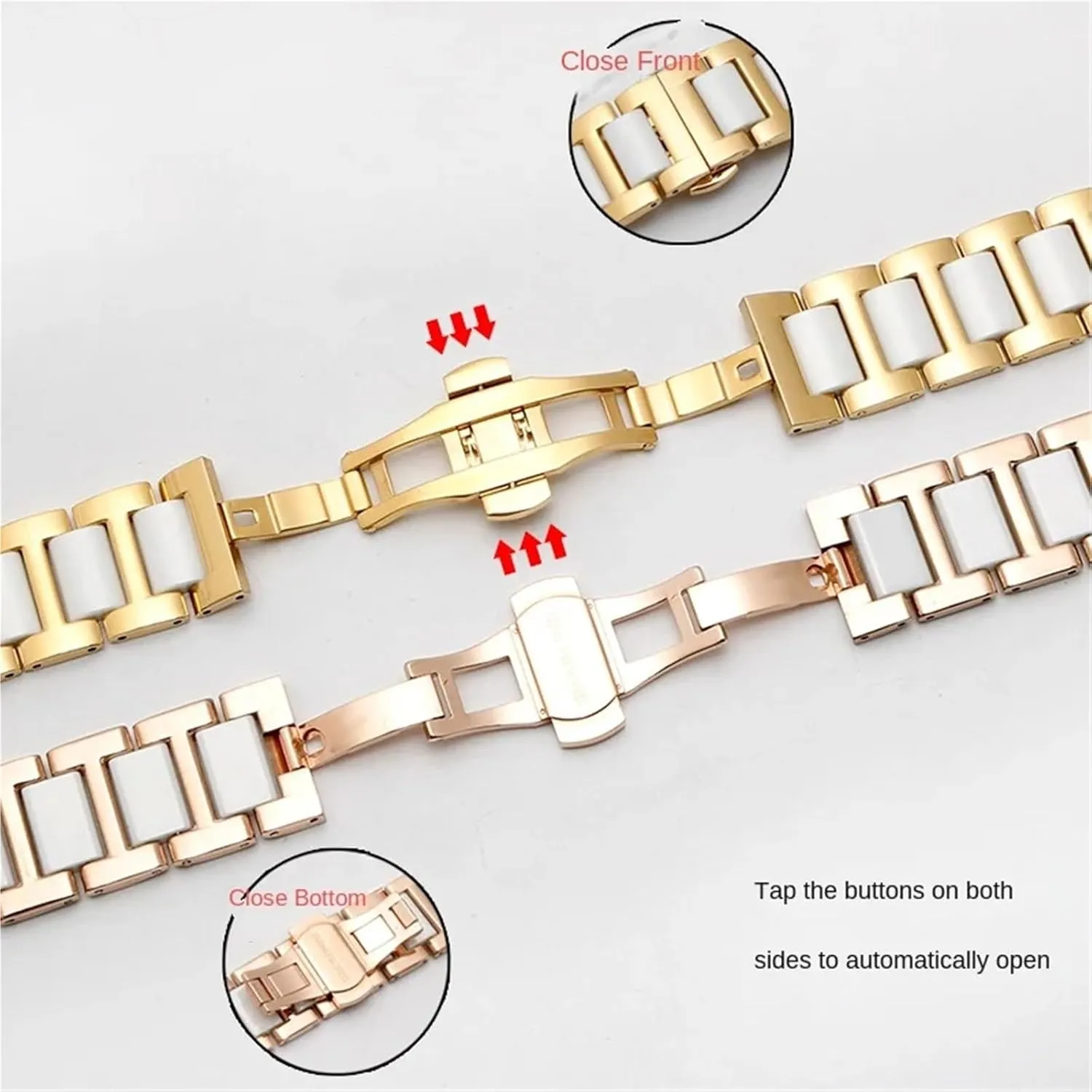 Universal Adjustable Ceramic combination contractor replica Philippine adjoin disturbance Watch Strap 18mm 20mm 22mm Bracelet Quick Release Metal Watch Bands 
