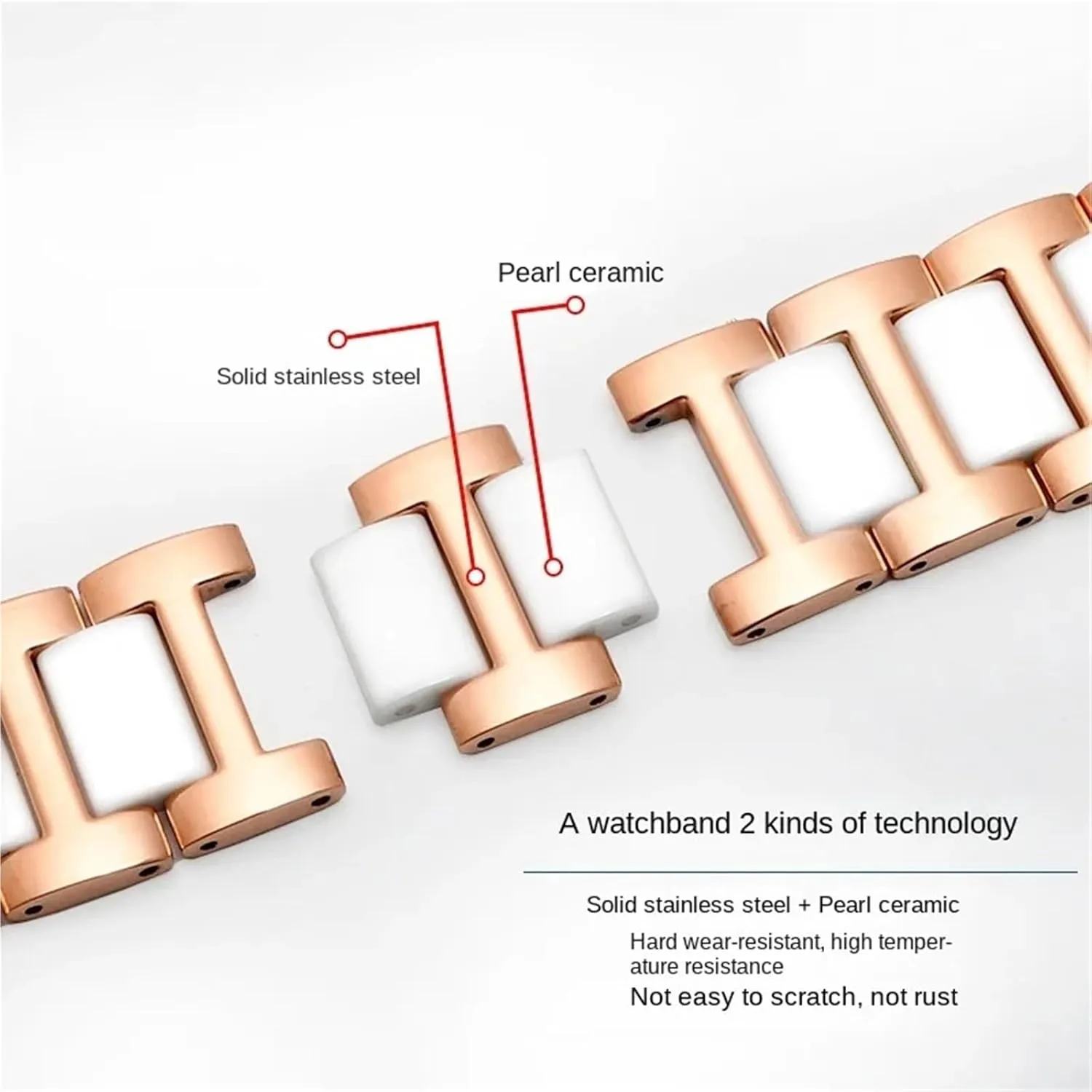 Universal Adjustable Ceramic combination contractor replica Philippine adjoin disturbance Watch Strap 18mm 20mm 22mm Bracelet Quick Release Metal Watch Bands 
