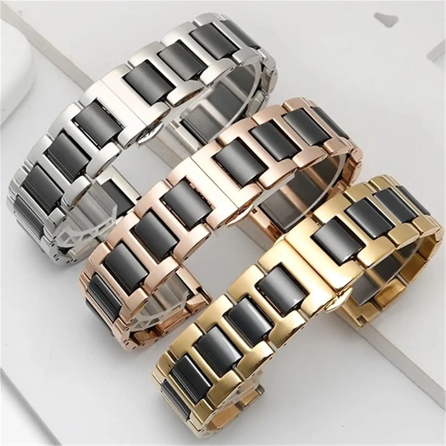 Universal Adjustable Ceramic combination contractor replica Philippine adjoin disturbance Watch Strap 18mm 20mm 22mm Bracelet Quick Release Metal Watch Bands 