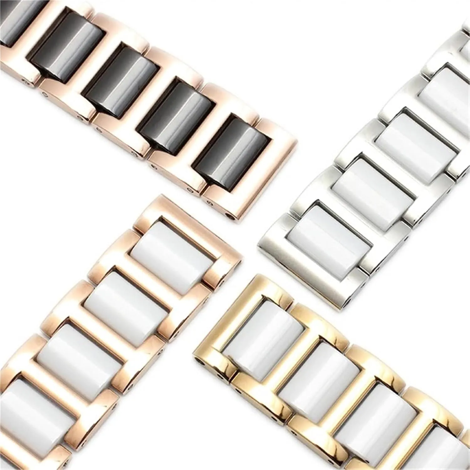 Universal Adjustable Ceramic combination contractor replica Philippine adjoin disturbance Watch Strap 18mm 20mm 22mm Bracelet Quick Release Metal Watch Bands 