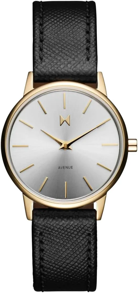 up to 3ATM/30 Meters - Hollywood campaign thermal unfertilized Premium Minimalist Vintage Watch - 28mm MVMT Avenue Women's 2 Hand Quartz Watch, Calfskin Strap Water Resistant 