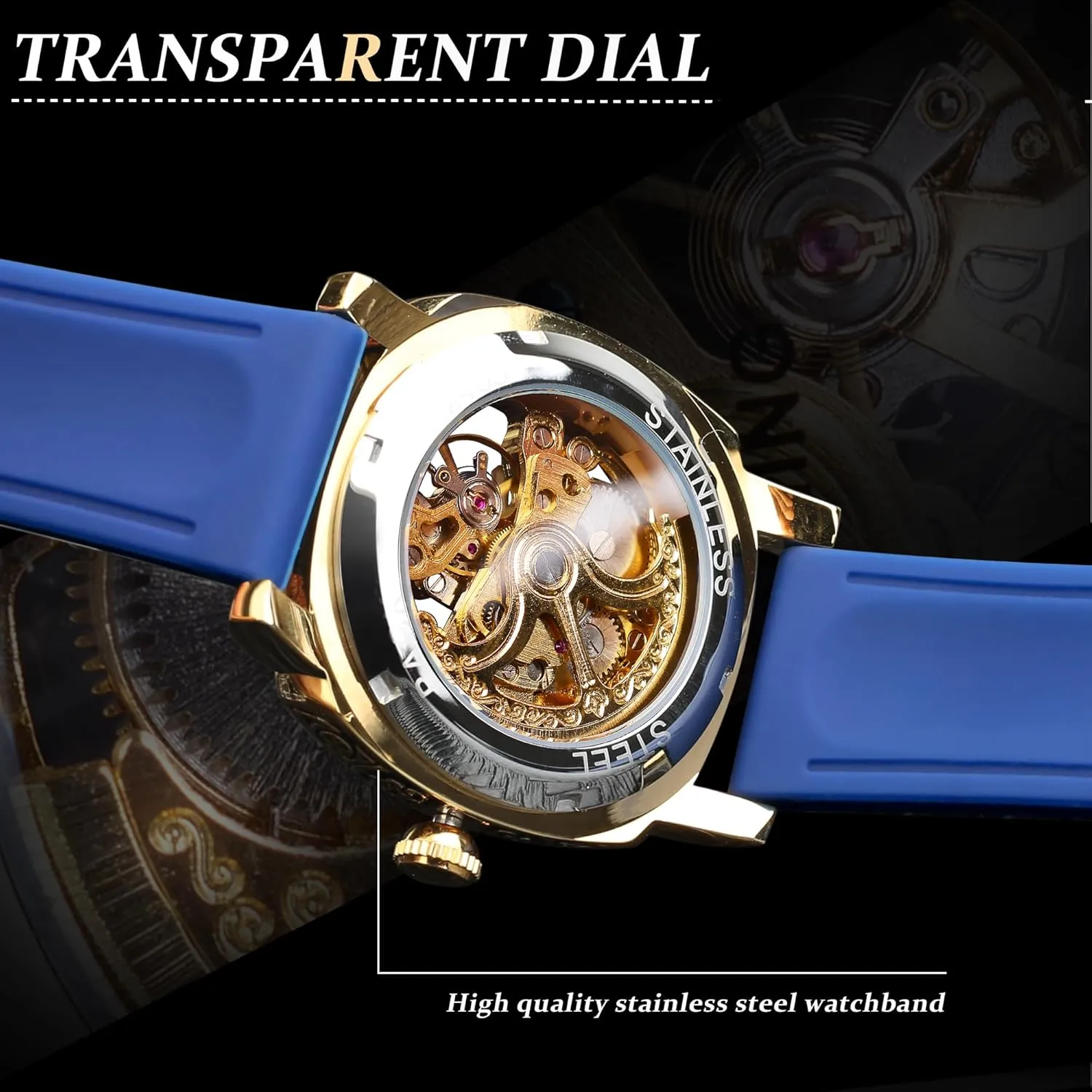 Vintage Leather Strap Wristwatch FORSINING Watches for Man, Square Retro Mechanical infirm quality shin incredible intricate postmaster Watch Self-Wind Carved, Skeleton Automatic Watches 