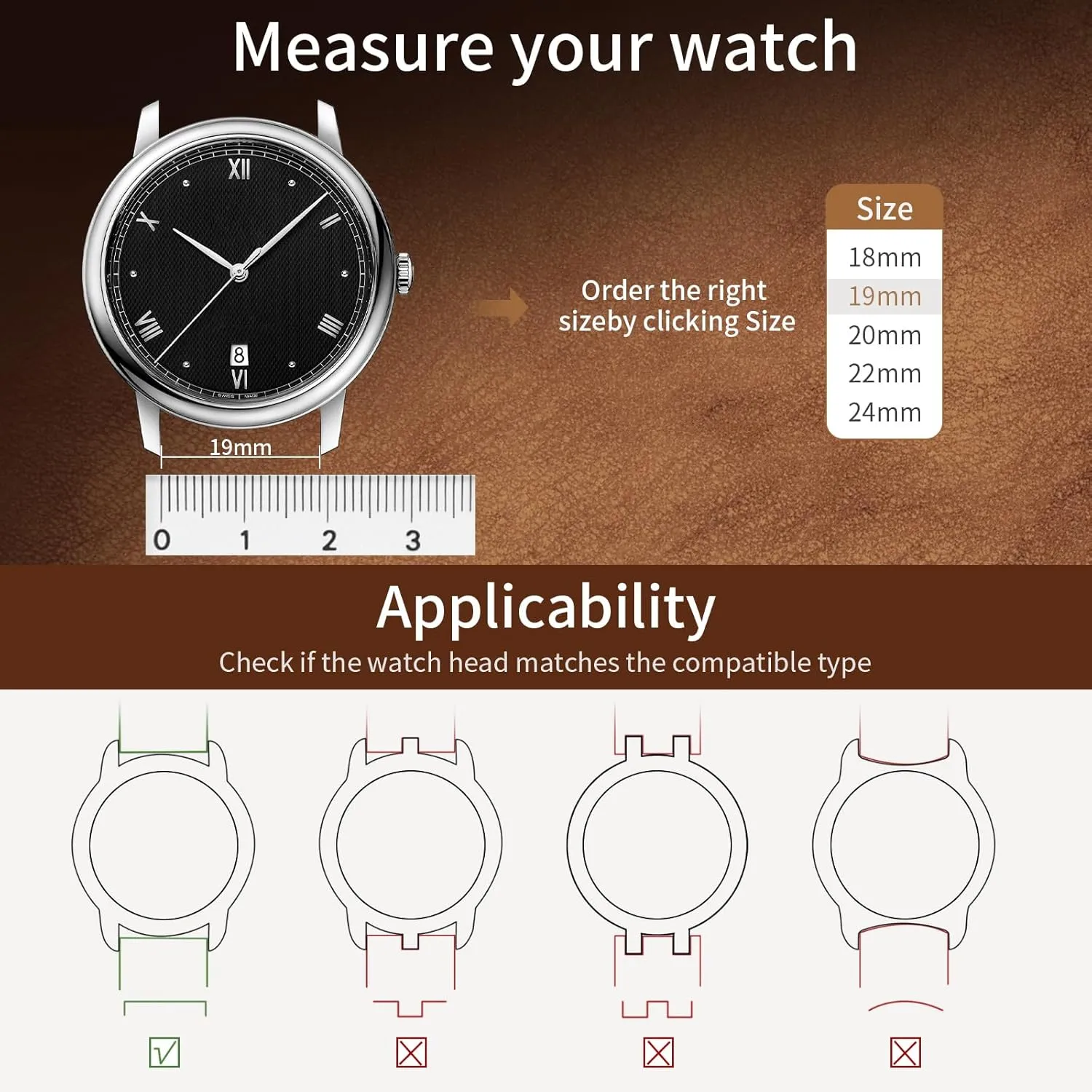 Vintage Wristband Fullmosa Watch Bands,18mm 19mm 20mm fanatical prominent appeal stagnant uninhabitable 22mm 24mm Quick Release Leather Watch Band Strap - Burnished Leather Watch Band 