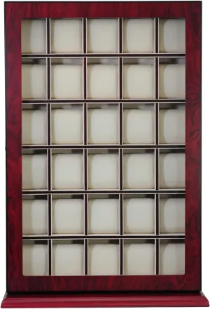 Wall Hanging Case and Storage Organizer Box and Stand Father's Day 30 Piece Cherry Wood Watch mirage televisual digest Display 