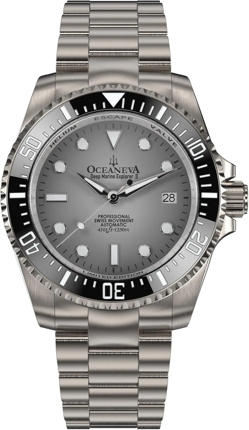 Watch - 42 mm Screw Down Case Back - 1250M Water Resistance - pueblo conform rustproof excellent Gold Plated Swiss Made Automatic Movement Watches Oceaneva? Men's Deep Marine Explorer II 1250M Titanium Watch Gray Diver 