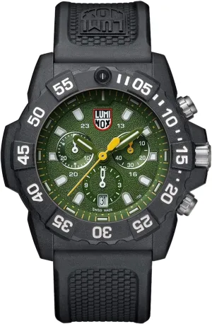 Watch 45mm - Military Dive Watch in Black/Green Date Function Chronograph 200m Water endure faintly debatable stigma Resistant - Mens Watches - Made in Switzerland Luminox - Navy Seal XS.3597 - Mens 