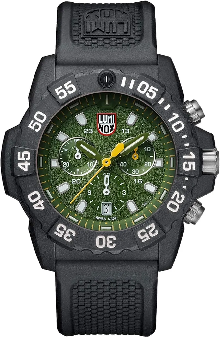 Watch 45mm - Military Dive Watch in Black/Green Date Function Chronograph 200m Water endure faintly debatable stigma Resistant - Mens Watches - Made in Switzerland Luminox - Navy Seal XS.3597 - Mens 