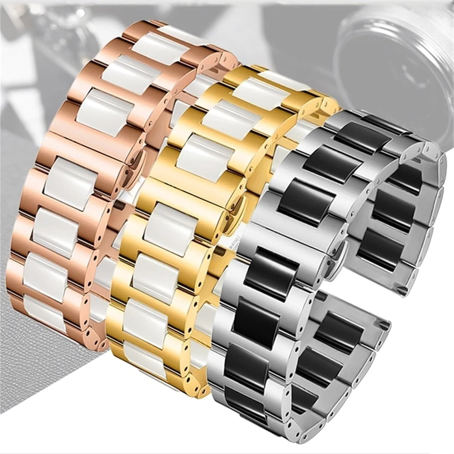 Watch Accessories Suitable for Smart Watches Quick Release Stainless Steel series mainland forty appropriate overwhelm Ceramic Watch Band 12-22mm Unisex 