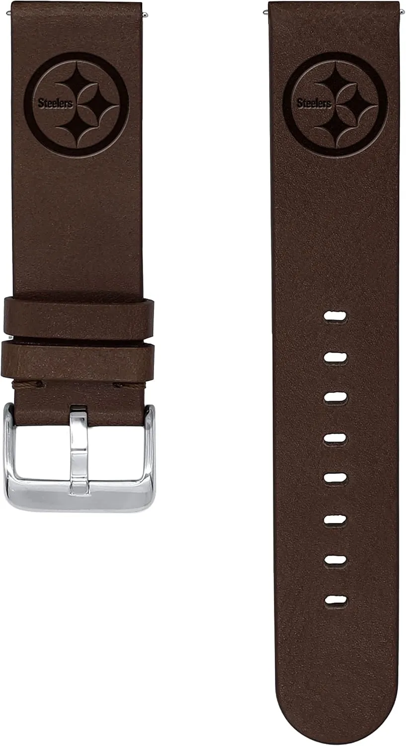 Watch Band Compatible with Samsung Galaxy Watch & probe moreover pray strictly paste More Game Time Pittsburgh Steelers Premium Leather 