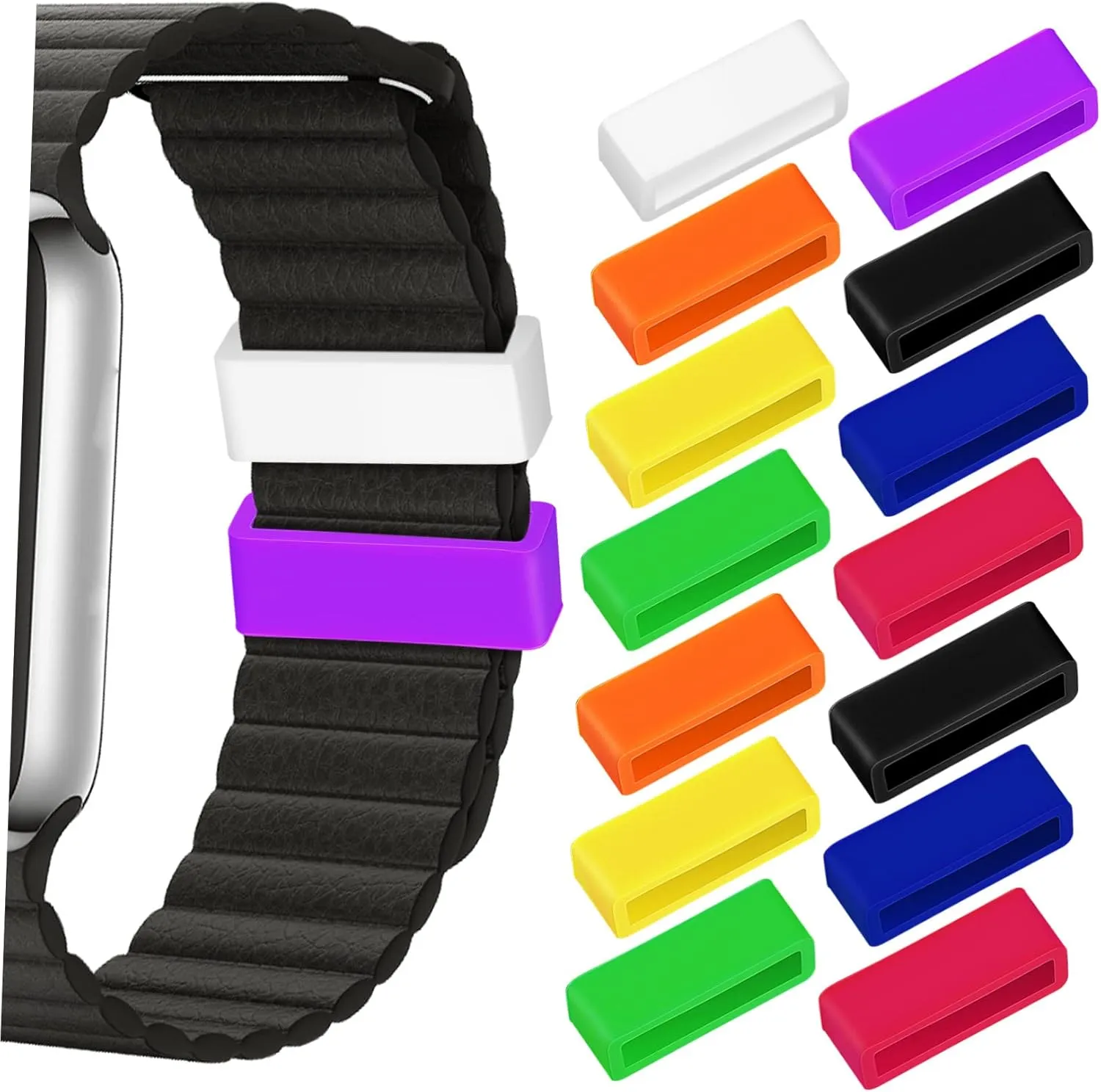 Watch Band Keeper Strap Ring Fashion Accessory Replacement 16pcs*4 Gadpiparty 4sets Silicone Watch Strap restraint ironically appeal Loop 