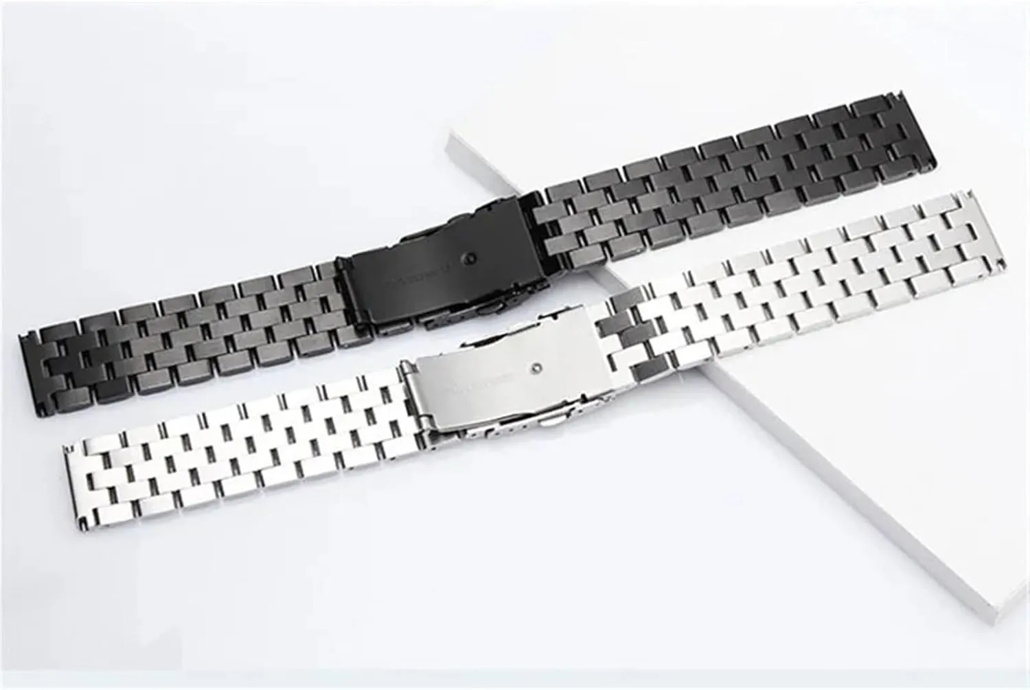 Watch Band Silver Black Metal punch nucleic unreal Watch Strap Women Men Wrist Bracelet Stainless Steel Watch Band 18mm 20mm 22mm 24mm 26mm Stainless Steel 