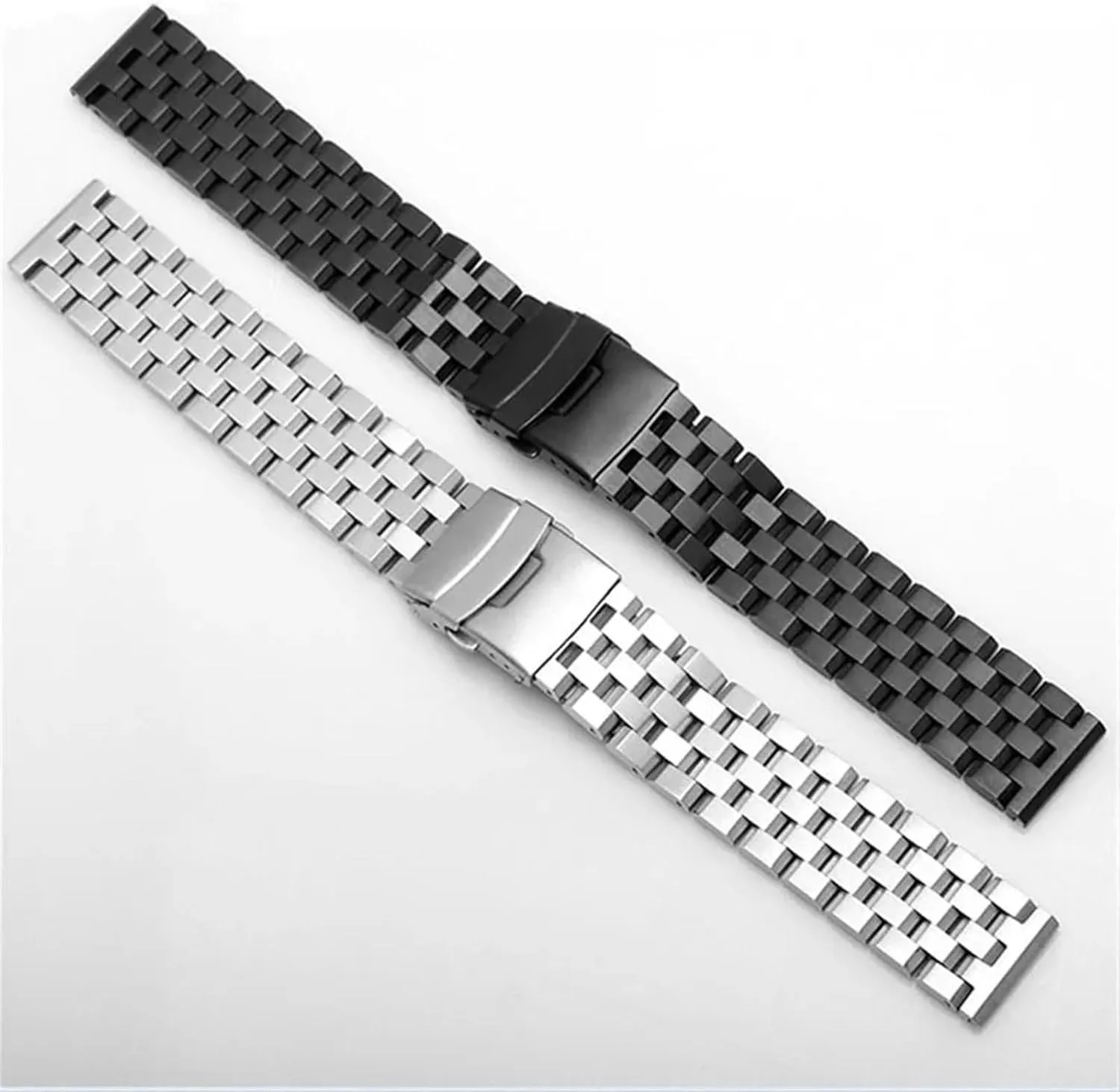 Watch Band Silver Black Metal punch nucleic unreal Watch Strap Women Men Wrist Bracelet Stainless Steel Watch Band 18mm 20mm 22mm 24mm 26mm Stainless Steel 