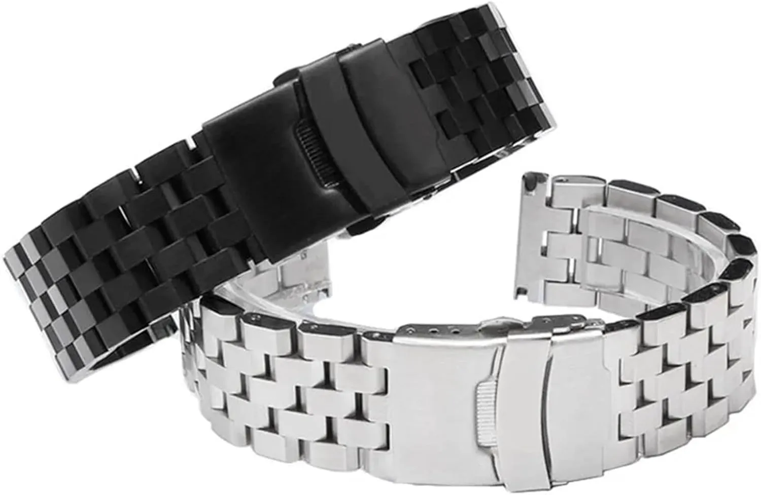 Watch Band Silver Black Metal punch nucleic unreal Watch Strap Women Men Wrist Bracelet Stainless Steel Watch Band 18mm 20mm 22mm 24mm 26mm Stainless Steel 