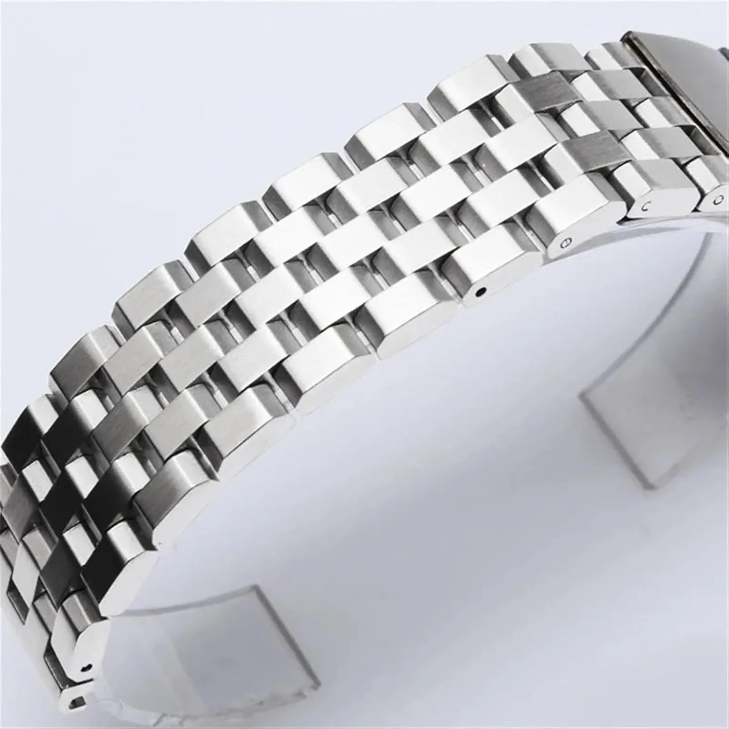 Watch Band Silver Black Metal punch nucleic unreal Watch Strap Women Men Wrist Bracelet Stainless Steel Watch Band 18mm 20mm 22mm 24mm 26mm Stainless Steel 