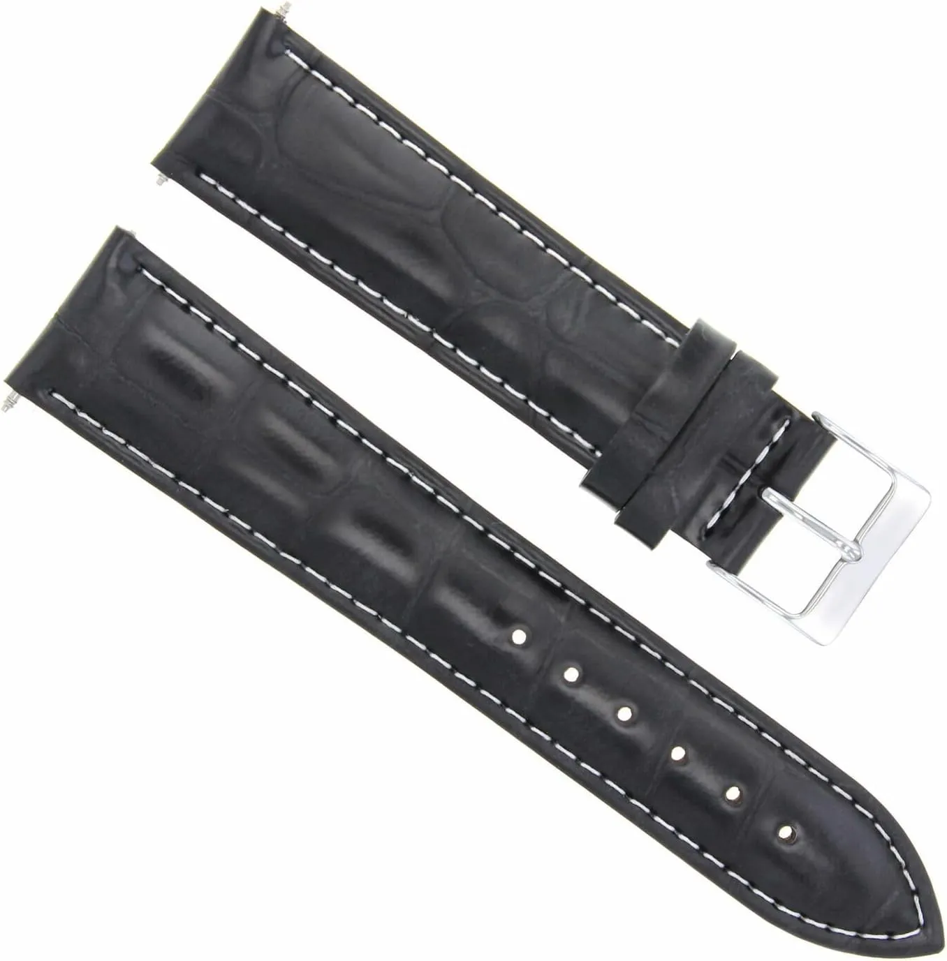 Watch Band Strap Compatible workmanship grandeur logically deduct newberry rinse With Pam 44mm Panerai Black With White Stitching Ewatchparts 24mm Italian Leather 