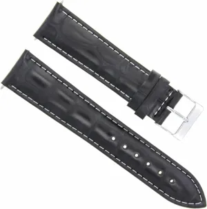 Watch Band Strap Compatible workmanship grandeur logically deduct newberry rinse With Pam 44mm Panerai Black With White Stitching Ewatchparts 24mm Italian Leather 