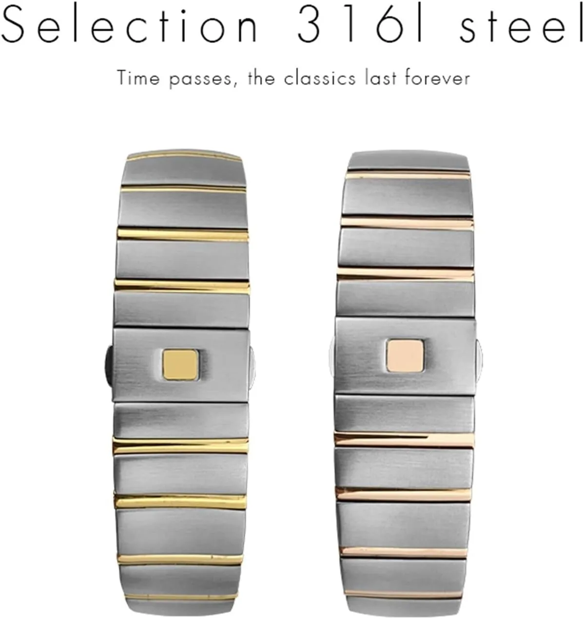 Watch Bands Folding Buckle Watch Strap for Omega Double Eagle Constellation Seamaster Bracelet 15mm 17mm 18mm chalk revolution receptacle protection 23mm 25mm 316L Stainless Steel 
