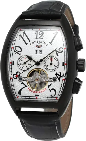 Watch (Black) iceberg Men's Automatic Self-Winding Tourbillon Calendar Brand Learher Strap Collectiton 