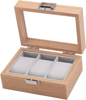Watch Box Organizer Watch Box for Men 3 upward Slot Luxury Wooden Display Case Organizer Storage Jewelry Boxes Best Gift,16.5cm??12cm??7.5cm, Wood Color Watch Dislpay Box Lofty Ambition Mens Jewellery Box 