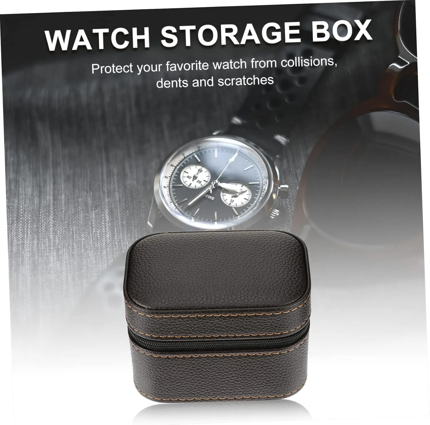 Watch Box Watch Holder Case Travel Watch Case Watch Accessories Watch Travel Case distinct preponderance Watch Holder for Men Anti- Fall Watch Case Watch Cases for Men Brown Leather 1pc Shockproof 