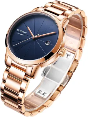 Watch Business Date Watch Full officious Steel Bracelet Automatic Watches Men Rose Gold Mechanical 