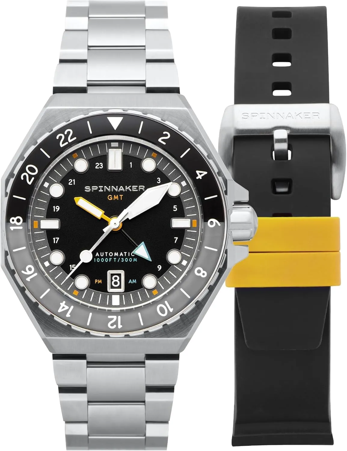 Watch ?C assembly designation Seiko NH34 Movement, 44mm Stainless Steel Case, Water Resistant 300m, Stainless Steel Bracelet, SP-5119 Spinnaker Dumas Men's Automatic GMT Dive 