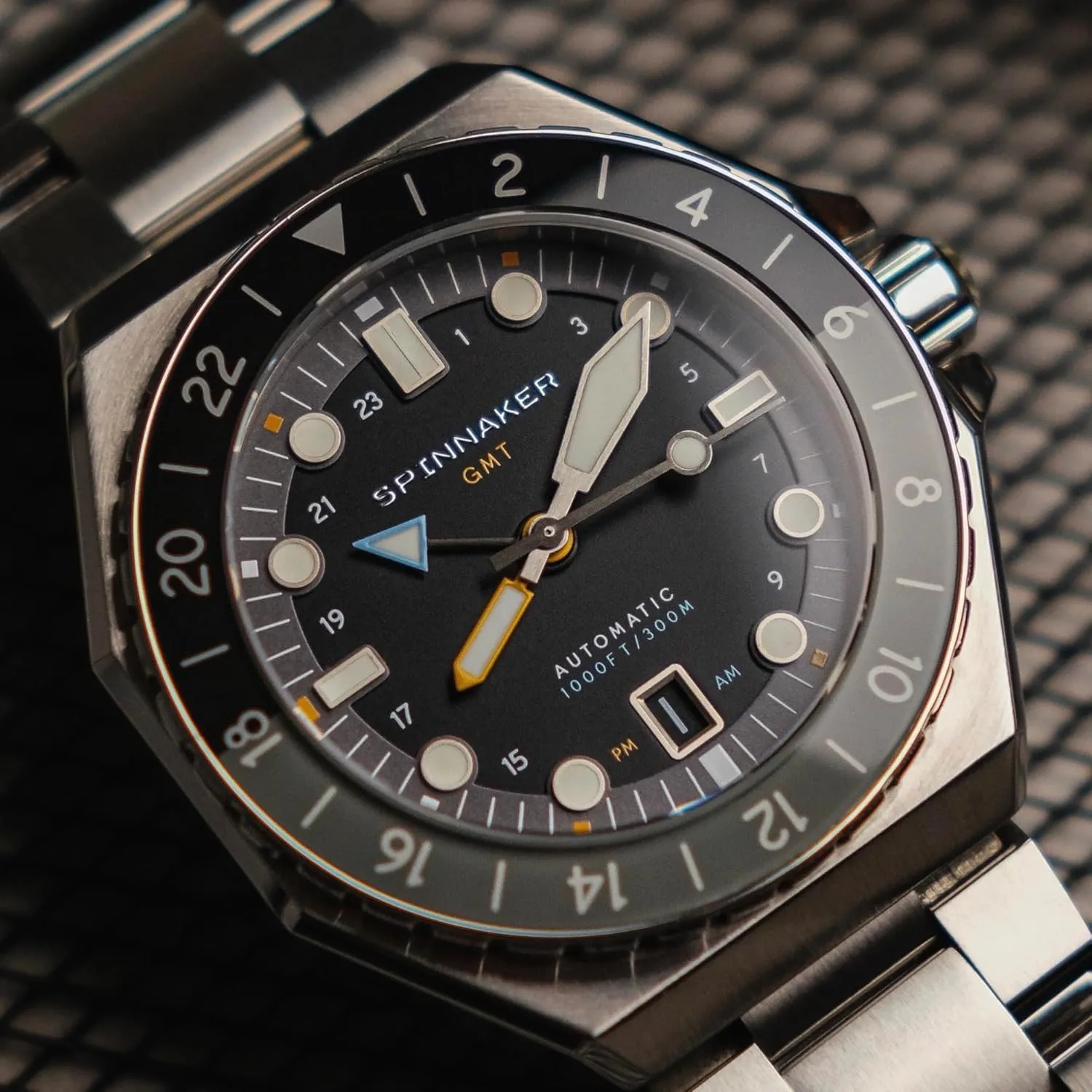 Watch ?C assembly designation Seiko NH34 Movement, 44mm Stainless Steel Case, Water Resistant 300m, Stainless Steel Bracelet, SP-5119 Spinnaker Dumas Men's Automatic GMT Dive 