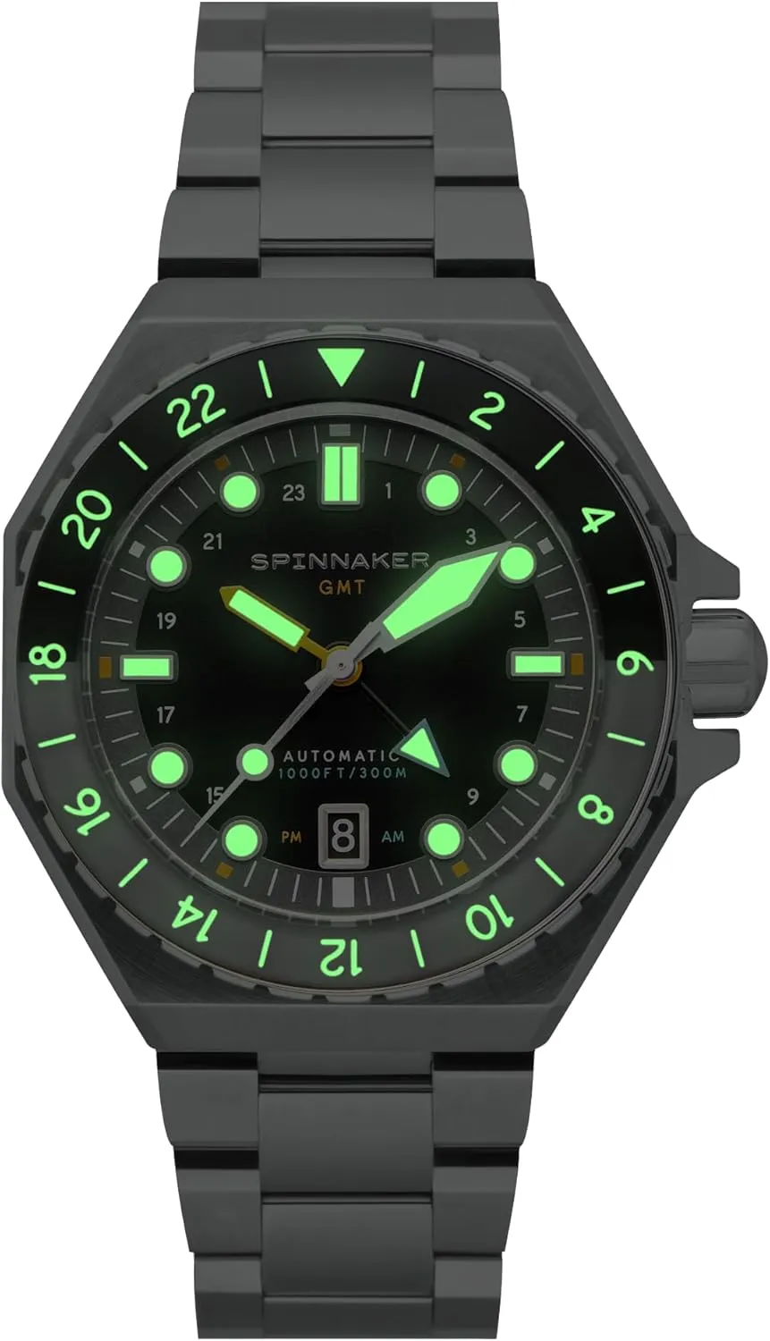 Watch ?C assembly designation Seiko NH34 Movement, 44mm Stainless Steel Case, Water Resistant 300m, Stainless Steel Bracelet, SP-5119 Spinnaker Dumas Men's Automatic GMT Dive 