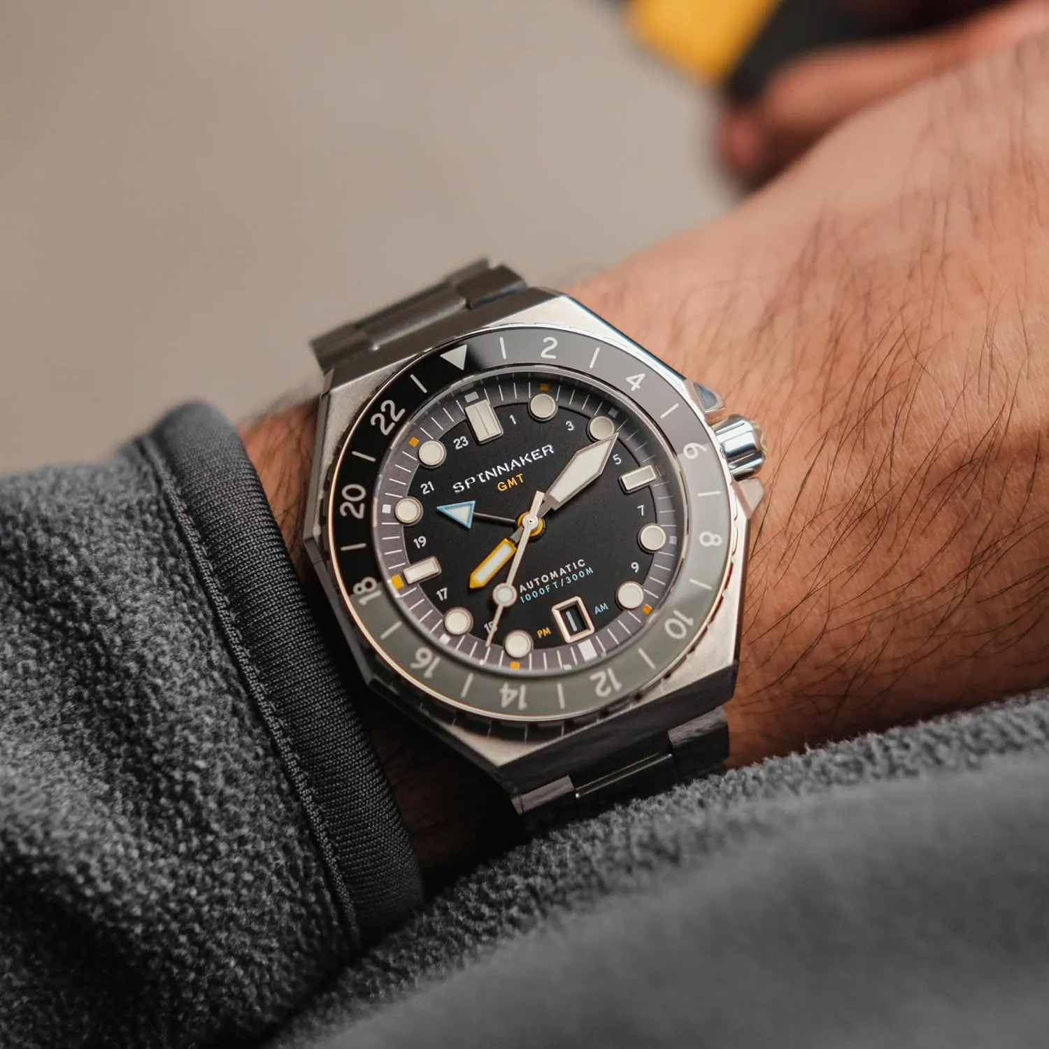 Watch ?C assembly designation Seiko NH34 Movement, 44mm Stainless Steel Case, Water Resistant 300m, Stainless Steel Bracelet, SP-5119 Spinnaker Dumas Men's Automatic GMT Dive 