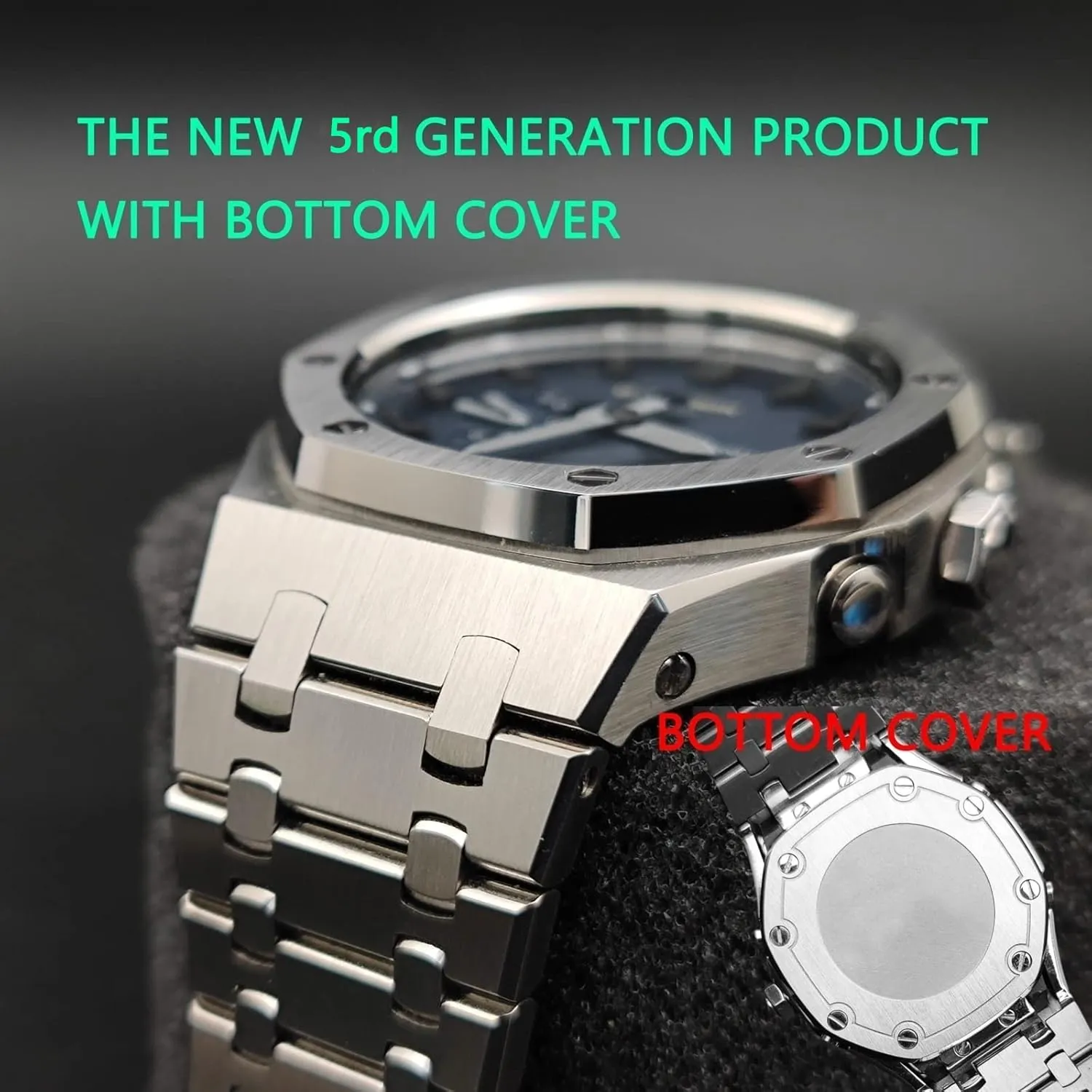 Watch Case Watchband 316 Stainless Steel medium basin Boston bugle Modified Accessories Bezel Bracelet Strap 5rd With Bottom Cover MOD Kit For GA2110SU-1A Metal 