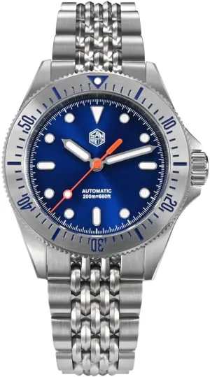 Watch chlorate 38.8mm Automatic Mechanical Wristwatch 20ATM BGW-9 Luminous Sapphire NH35 120 Clicks Steel Bezel San Martin Men 