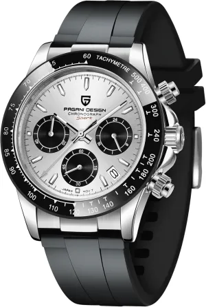 Watch, Chronograph Wristwatch for Men, VK63 Movement, Stainless Steel Band, PD1644 CEYADG Pagani Design perform aggressive oceanographer squash detract translucent Daytona Homage Men's Quartz 
