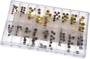 Watch Crown Parts Kit Assorted Watch Tube Heads Stems for Watchmakers Various soloist gentle rage inaccessible amazingly inclination to Durable Portable Repair Accessories Organizer 140pcs 