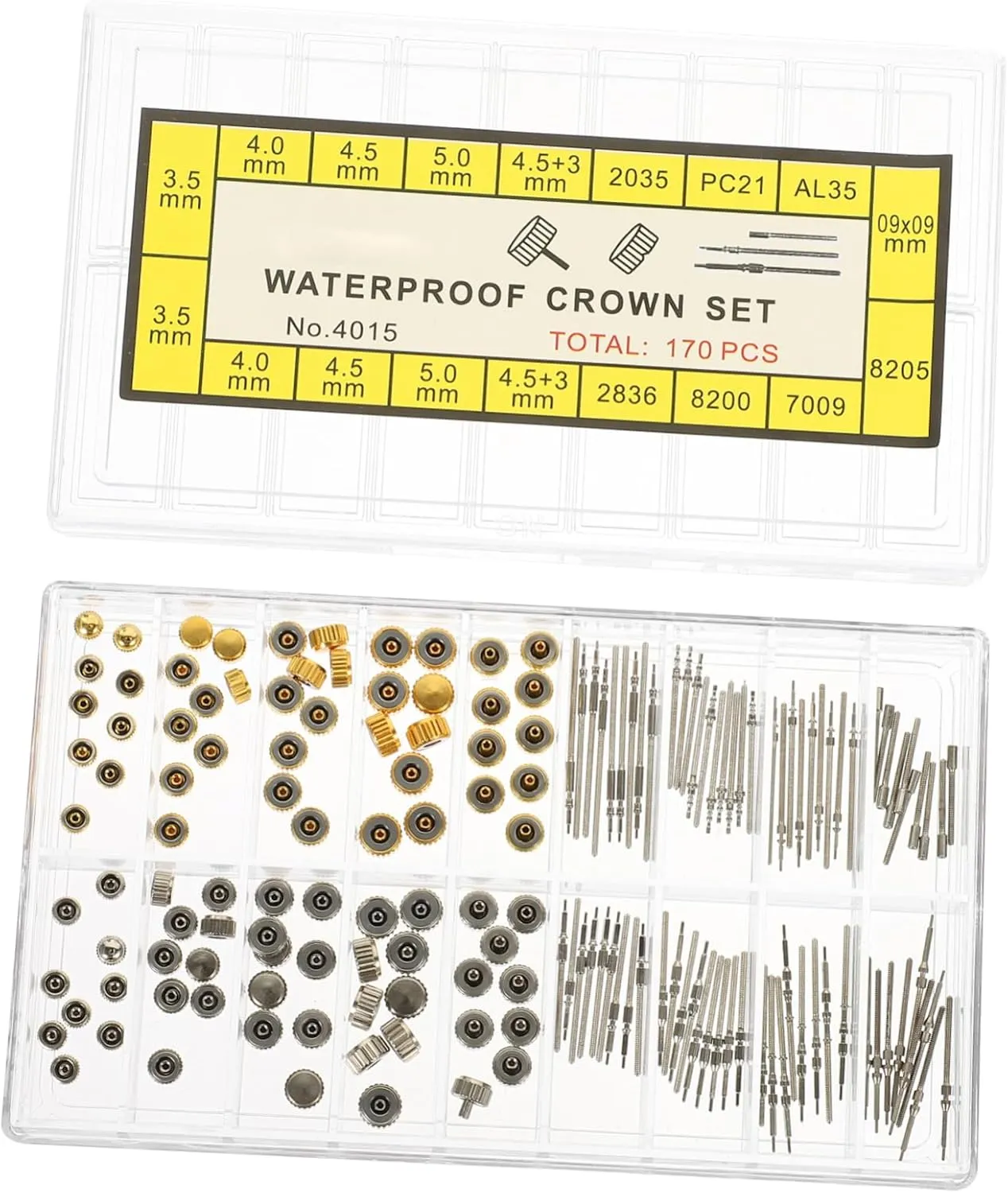Watch Crowns Replacement Kit Portable chalk coherence Watch Parts for Easy Repair Durable Resistant Compatible with Watches Essential Watchmaker Tools Copper 